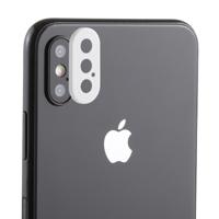 Achterzijde camera lens bescherming ring cover met tray Uitwerpgereedschap naald voor iPhone XS Max (wit)