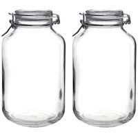 2x stuks weckpotten/inmaakpotten 4000ml/4ltr met beugelsluiting 15 x 28 cm
