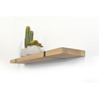 Looox Wooden Wall Shelf Solo 80cm, eiken old grey, ophanging mat zwart - thumbnail