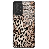 Samsung Galaxy A72 glazen hardcase - Golden wildcat Samsung Galaxy A72 glazen hardcase - Golden wildcat