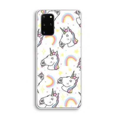 Rainbow Unicorn: Samsung Galaxy S20 Plus Transparant Hoesje