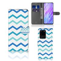 Samsung Galaxy S20 Ultra | Telefoon Hoesje | Zigzag Blauw
