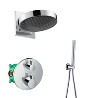 Hansgrohe Rainfinity inbouw regendouche met thermostaatkraan Ecostat S en Saniclear handdouche chroom