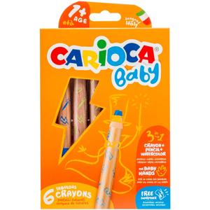 Carioca Baby 3 in 1 kleurpotloden set van 6