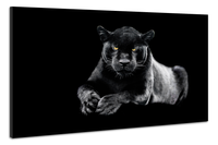 Karo-art Schilderij -Zwarte Panter,  dieren, 2 maten, Wanddecoratie