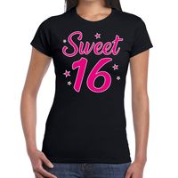 Sweet 16 cadeau t-shirt zwart dames