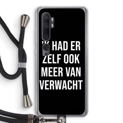 Meer verwacht - Zwart: Xiaomi Mi Note 10 Pro Transparant Hoesje met koord