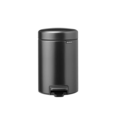 Brabantia NewIcon Pedaalemmer - 3 liter - kunststof binnenemmer - confident grey (gunmetal) 233449