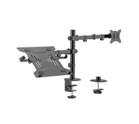 Gembird MA-DA-03 Verstelbare bureausteun met monitorarm en notebooklade (draaien, kantelen, zwenken), 17”-32”, tot 9 kg