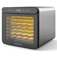 600W Dehydrator met 7 Roestvrijstalen Schalen Dehydrator met 24 uur Timer & 30-75℃ 34 x 40,5 x 32 cm