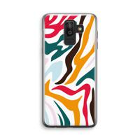 Colored Zebra: Samsung Galaxy J8 (2018) Transparant Hoesje - thumbnail