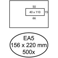 500 Zelfklevende enveloppen met venster rechts EA5 156 x 220 mm