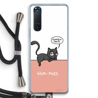 GSM poes: Sony Xperia 5 II Transparant Hoesje met koord