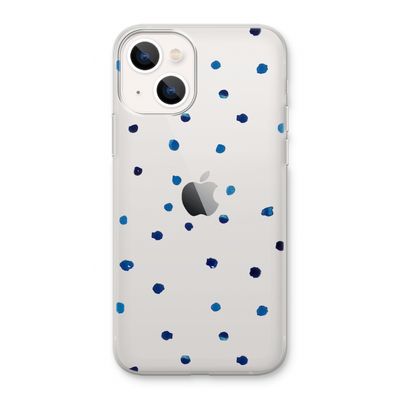 Blauwe stippen: iPhone 13 Transparant Hoesje