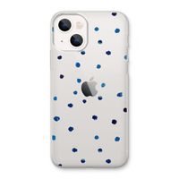 Blauwe stippen: iPhone 13 Transparant Hoesje