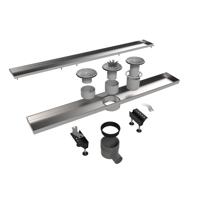 Easy Drain Tegeldrain tegelgoot met zijuitloop 9.8x70cm 50mm RVS edt700