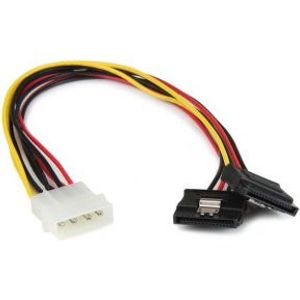 StarTech.com 30cm LP4 naar 2x Vergrendelbare Y-adapter Splitterkabel SATA Voeding 4-pin Molex naar 2x SATA