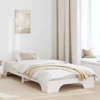 Bedframe Wit 207 x 97 x 17 cm Massief grenenhout