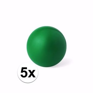 5 groene anti stressballetjes 6 cm