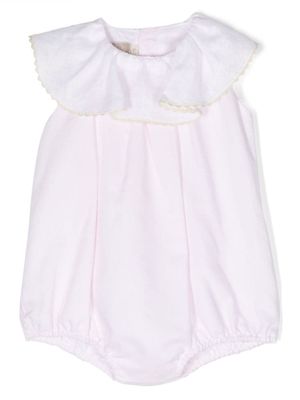 La Stupenderia barboteuse en coton à col volanté - Rose