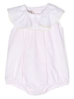 La Stupenderia barboteuse en coton à col volanté - Rose La Stupenderia barboteuse en coton à col volanté - Rose
