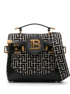 Balmain Crossbodytas met monogram jacquard - Zwart