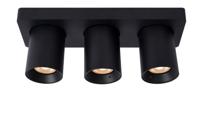 Lucide NIGEL - Plafondspot - LED Dim to warm - GU10 - 3x5W 2200K/3000K - Zwart