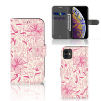 Apple iPhone 11 Hoesje Pink Flowers - thumbnail