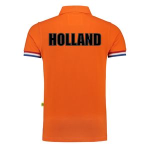 Grote maten Holland fan polo t-shirt oranje luxe kwaliteit - 200 grams katoen - heren 4XL  -