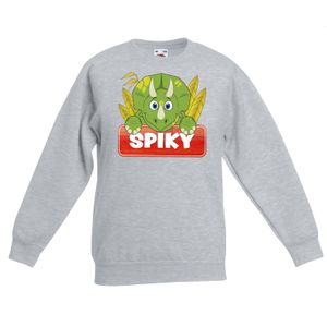 Sweater grijs voor kinderen met Spiky de dinosaurus 14-15 jaar (170/176)  -