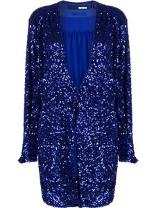 ROTATE BIRGER CHRISTENSEN robe portefeuille brodée de sequins à col v - Bleu