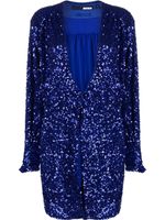 ROTATE BIRGER CHRISTENSEN robe portefeuille brodée de sequins à col v - Bleu