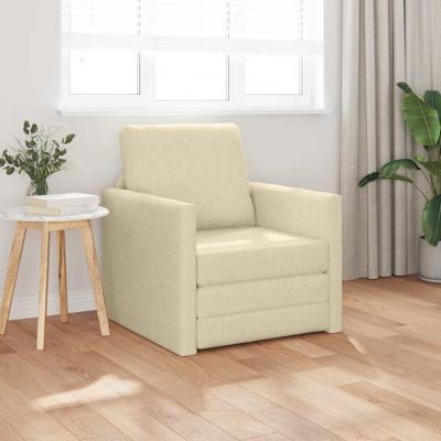 Vloerslaapbank met kussen Crème 74 x 77 x 81 cm Stof