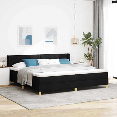 Boxspring bed Zwart en Wit en Zwart 200 x 200 cm Schuim