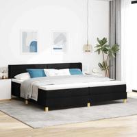 Boxspring bed Zwart en Wit en Zwart 200 x 200 cm Schuim