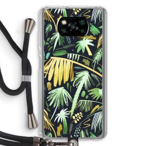 Tropical Palms Dark: Xiaomi Poco X3 NFC Transparant Hoesje met koord