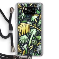 Tropical Palms Dark: Xiaomi Poco X3 NFC Transparant Hoesje met koord