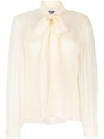 Moschino blouse en soie à effet de transparence - Blanc - thumbnail