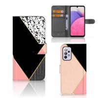 Samsung Galaxy A33 5G | Book Case | Zwart Roze Vormen