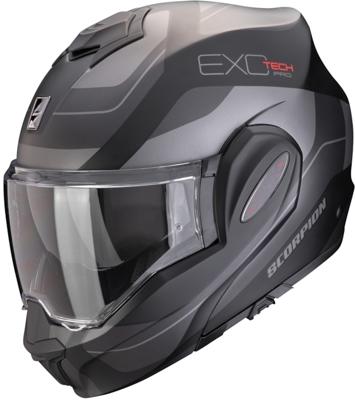 SCORPION EXO-Tech Evo Pro Commuta Mat, Systeemhelm, Zwart-Zilver