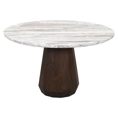 Richmond Ronde Eettafel 'Oberoy' Marmer en mangohout, 130cm