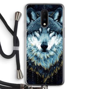 Darkness Wolf: OnePlus 7 Transparant Hoesje met koord