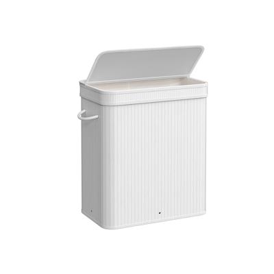 Wasmand met afneembaar deksel en machinewasbaar, Wit / 100 L