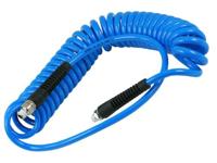 spiraalslang PU 5.5x8 1/4" buitendraad 6mtr blauw