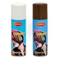 Carnaval verkleed haar verf/spray wit/bruin 125 ml - thumbnail