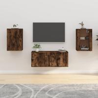 Tv-wandmeubels 2 st 40x34,5x60 cm gerookt eikenkleurig - thumbnail