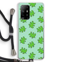 Groene blaadjes: Oppo A95 5G Transparant Hoesje met koord