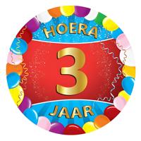 Bierviltjes 3 jaar - 25x stuks - multicolor - verjaardag/feest - feestartikelen