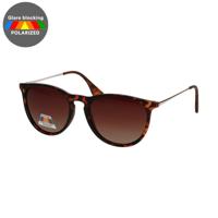 Spectrum polarized zonnebril rond tortoise goud bruin dames
