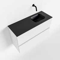 Toiletmeubel Mondiaz Ada | 80 cm | Meubelkleur Talc | Lex wastafel Urban Rechts | Zonder kraangat